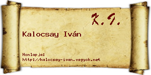 Kalocsay Iván névjegykártya