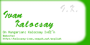 ivan kalocsay business card